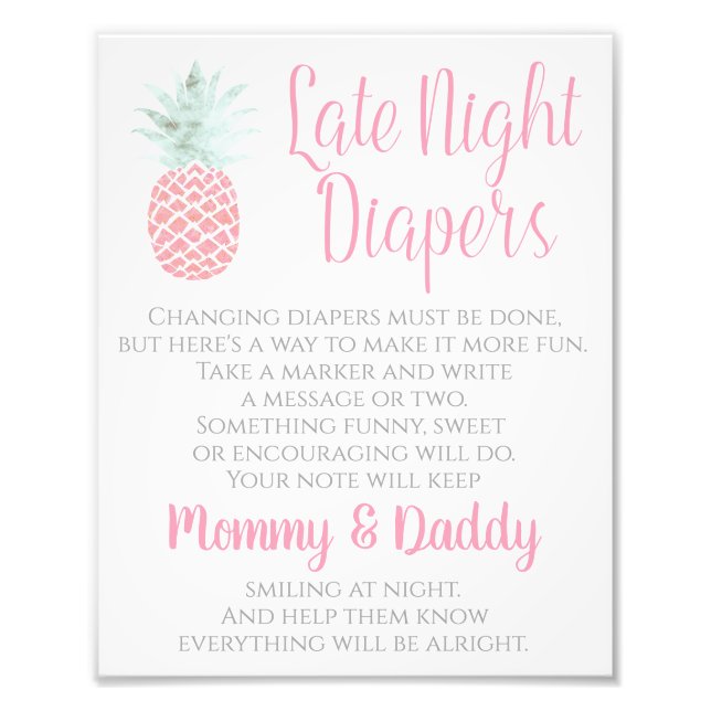 Foto Diapers nocturnos Pineapple Tropical Baby Rótulo (Frente)