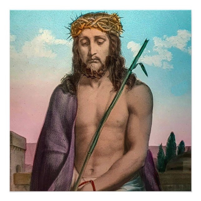Foto Diapositiva de la linterna mágica Jesús de la Vend (Frente)