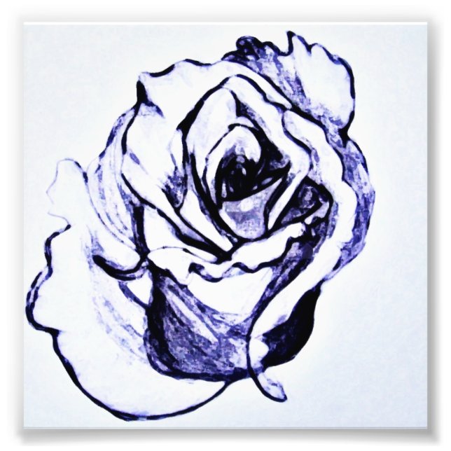 Foto Dibujo a mano de flor de rosa (Frente)