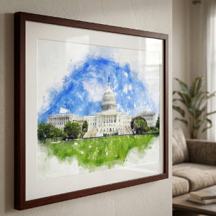Foto Dibujo al pastel del Capitolio de los Estados Unid