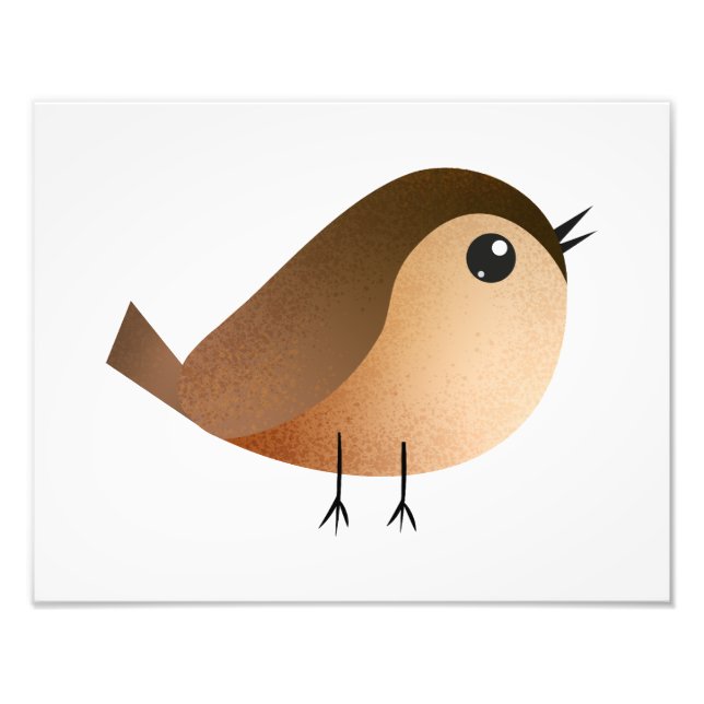 Foto Dibujo animado de pájaro gorrión (Frente)