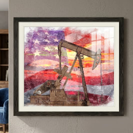 Foto Dibujo Artístico de Bombas Petrolíferas Patriótica