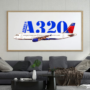 Foto Dibujo de acuarela del avión Airbus A320