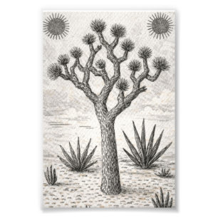 Foto dibujo de árbol de josué arte de bosquejo del de