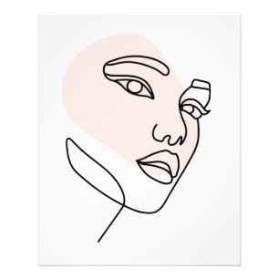 Foto Dibujo de arte de línea de cara de mujer abstracta