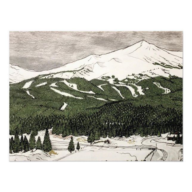 Foto Dibujo De Lápiz De Breckenridge, CO (Frente)