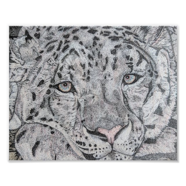 Foto Dibujo de leopardo de la nieve, diseño de leopardo (Frente)