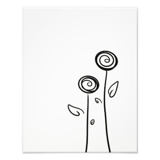 Foto Dibujo de línea simple de dos flores