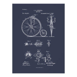 Foto Dibujo de Patentes Penny Farthing de la Bicicleta