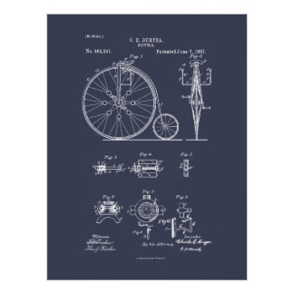 Foto Dibujo de Patentes Penny Farthing de la Bicicleta