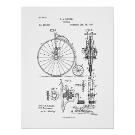 Foto Dibujo de Patentes Penny Farthing de la Bicicleta