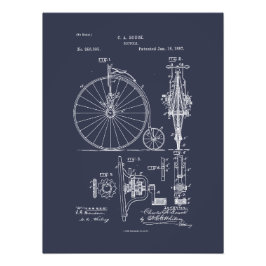 Foto Dibujo de Patentes Penny Farthing de la Bicicleta
