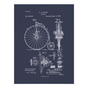 Foto Dibujo de Patentes Penny Farthing de la Bicicleta 