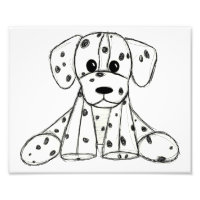 Dibujo de perro de peluche dálmata contorno simple