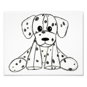 Foto Dibujo de perro de peluche dálmata contorno simple