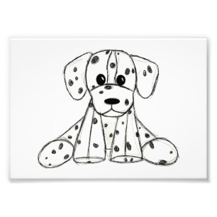 Foto Dibujo de perro de peluche dálmata contorno simple