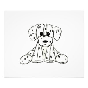 Foto Dibujo de perro de peluche dálmata contorno simple
