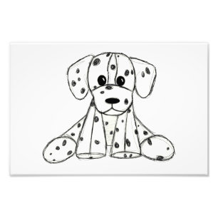 Foto Dibujo de perro de peluche dálmata contorno simple