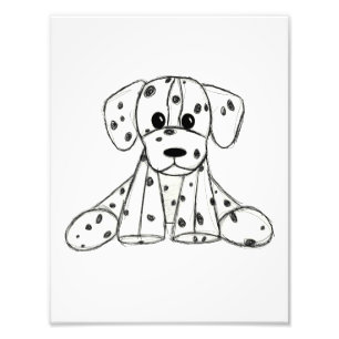 Foto Dibujo de perro de peluche dálmata contorno simple