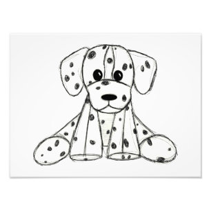 Foto Dibujo de perro de peluche dálmata contorno simple