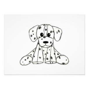 Foto Dibujo de perro de peluche dálmata contorno simple