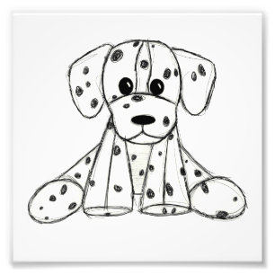 Foto Dibujo de perro de peluche dálmata contorno simple