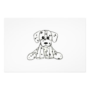 Foto Dibujo de perro de peluche dálmata contorno simple