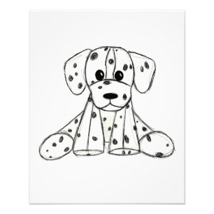 Foto Dibujo de perro de peluche dálmata contorno simple