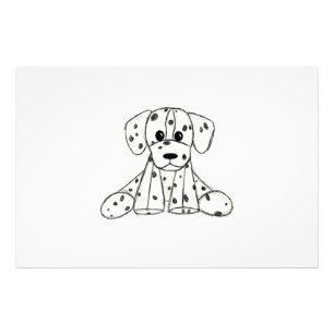 Foto Dibujo de perro de peluche dálmata contorno simple