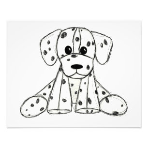 Foto Dibujo de perro de peluche dálmata contorno simple