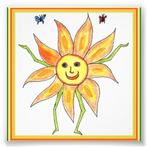 Foto Dibujo divertido de hijo de girasol