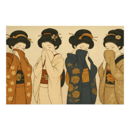 Foto Die Vier Schüchternen Geishas - Japan Schönheiten