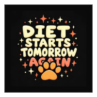 Dieta Comienza Mañana - Impresión Retro Repetida D