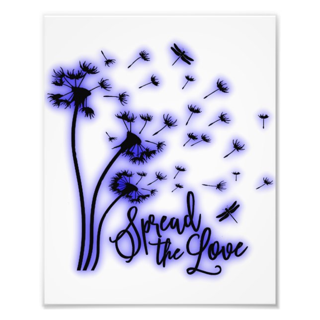 Foto Difundir el amor Dandelions y Dragonflies (Frente)