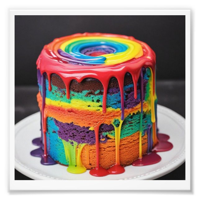 foto digital de una tarta de cumpleaños del arcoir (Frente)