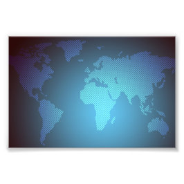 Foto Digital Dot World Map Gradient Art