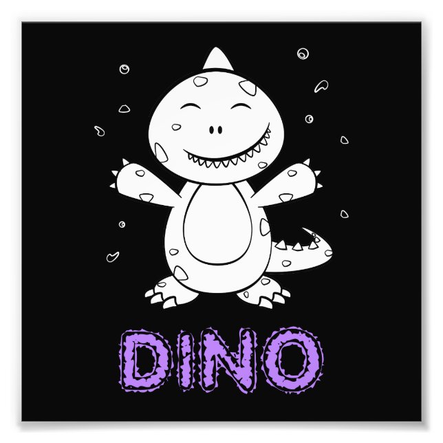 Foto Dinosaurio - Animal de arte esbozado en blanco y n (Frente)