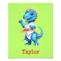 Dinosaurio de karate azul