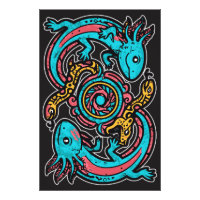 Dios Azteca Xolotl Luchando Arte Tribal de Batalla