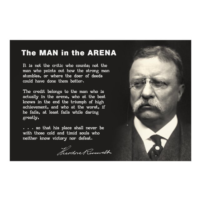 Foto Discurso de Hombre en la Arena - Teddy Roosevelt 1 (Frente)