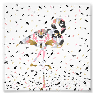 Foto Diseño abstracto de flamingo geométrico corto
