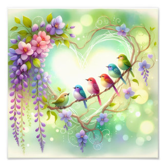Foto Diseño de Acuarela de Corazón Floral Caprichoso co