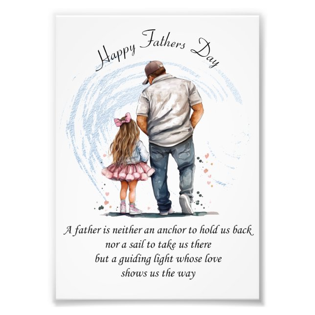 Foto Diseño de acuarela de papá e hija inspiradores (Frente)