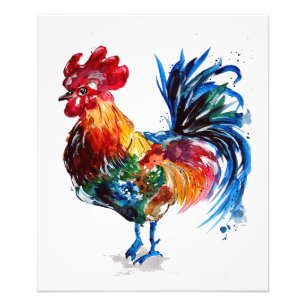Foto Diseño de arte de pollo con colores   Regalo espec