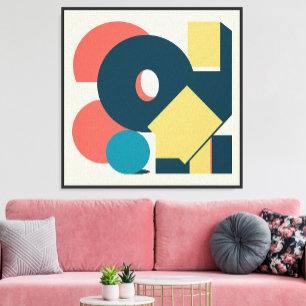 Foto Diseño de Arte Risograph Geométrico Abstracto Retr