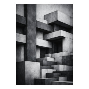 Foto Diseño de ático brutalista interior monocromo