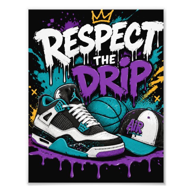 Foto Diseño de Baloncesto Respect The Drip (Frente)