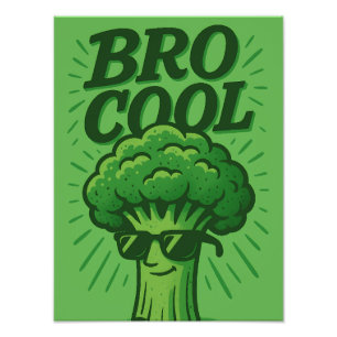 Foto Diseño de brócoli verde divertido y genial