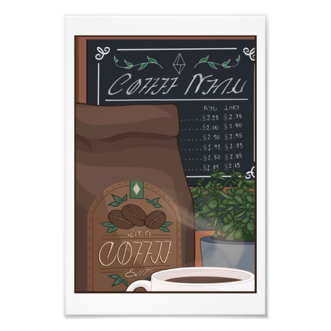 Foto Diseño de café con imagen de vectores ampliada de  (Frente)