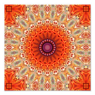 Foto Diseño de flor caleidoscópica naranja y blanco